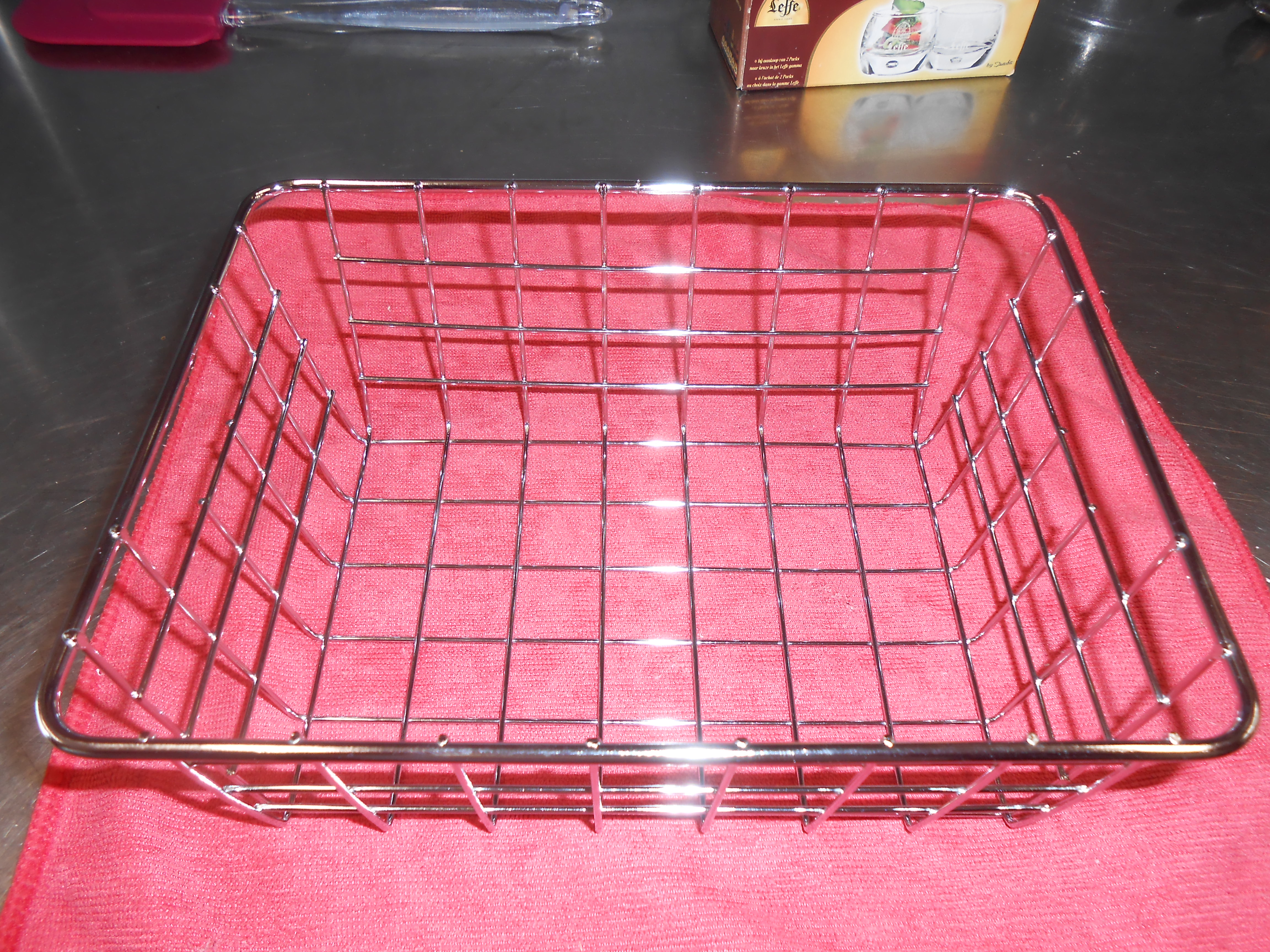 Panier rectangulaire en inox 